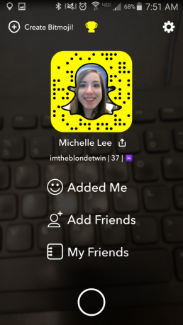 Snapcode Screen on Snapchat